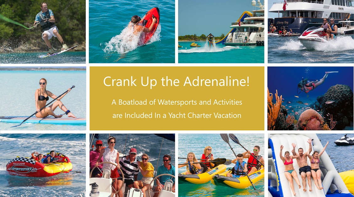 water sports on a yacht charter vacation