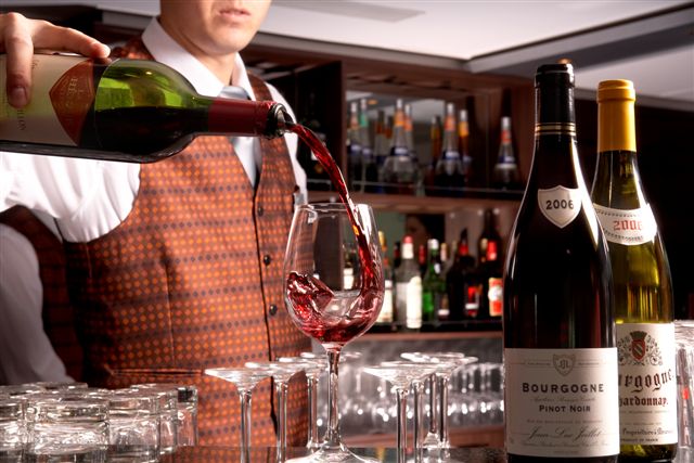 wine pour on a river cruise